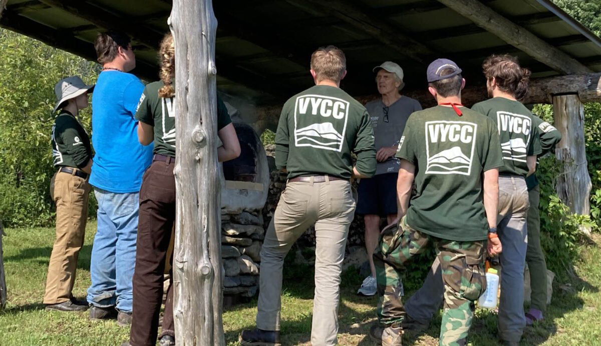 VFF Executive Director makes pizzas with the Vermont Youth Conservation Corps crew.
